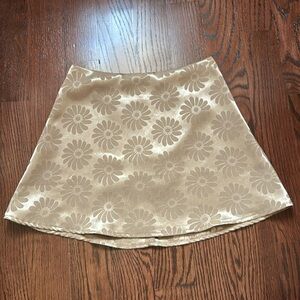 gold mini skirt